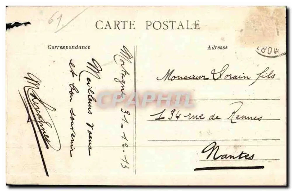 Mortagne und das Tal des Touet — Aufnahme vom Prieuré — Lib. Poupin, Mortagne - Rückseite