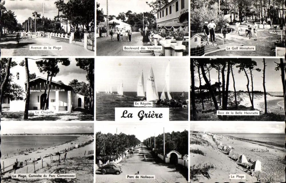 La Grière — Panoramablick mit Avenue de la Plage, Boulevard des Vendéens, Le Golf Miniature, La Chapelle, En Régates, Baie de la Belle Henriette, La Plage Corniche du Parc Clemenceau, Parc de Nolleaux, La Plage — Verlage ARTAUD Frères - NANTES - Vorderseite