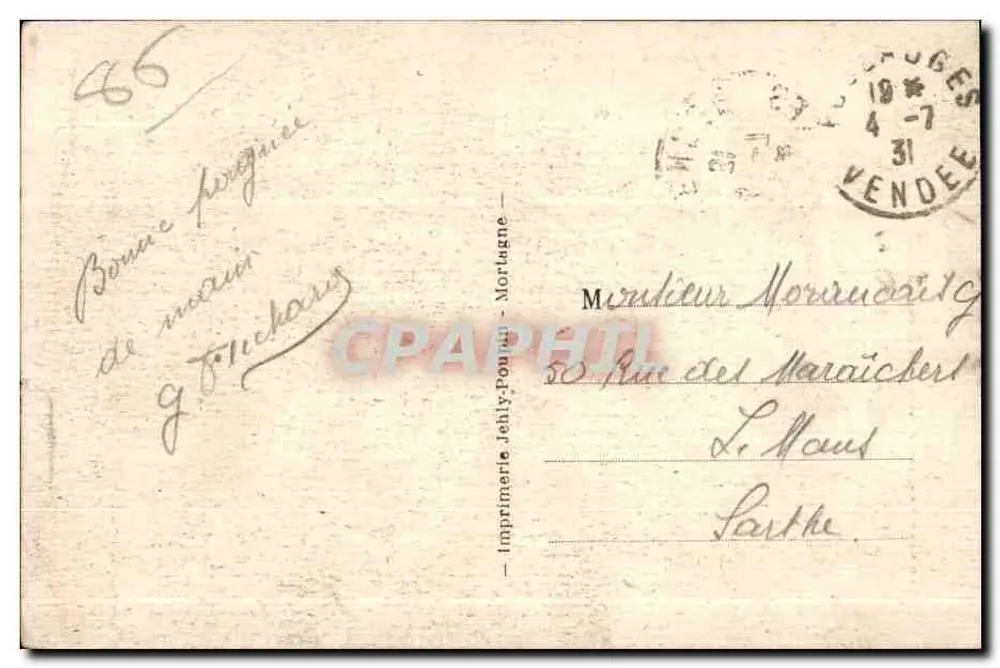 Die Chaise des Seligen von Montfort — Verlag Jehly-Poulin, Nr. 372 - Rückseite