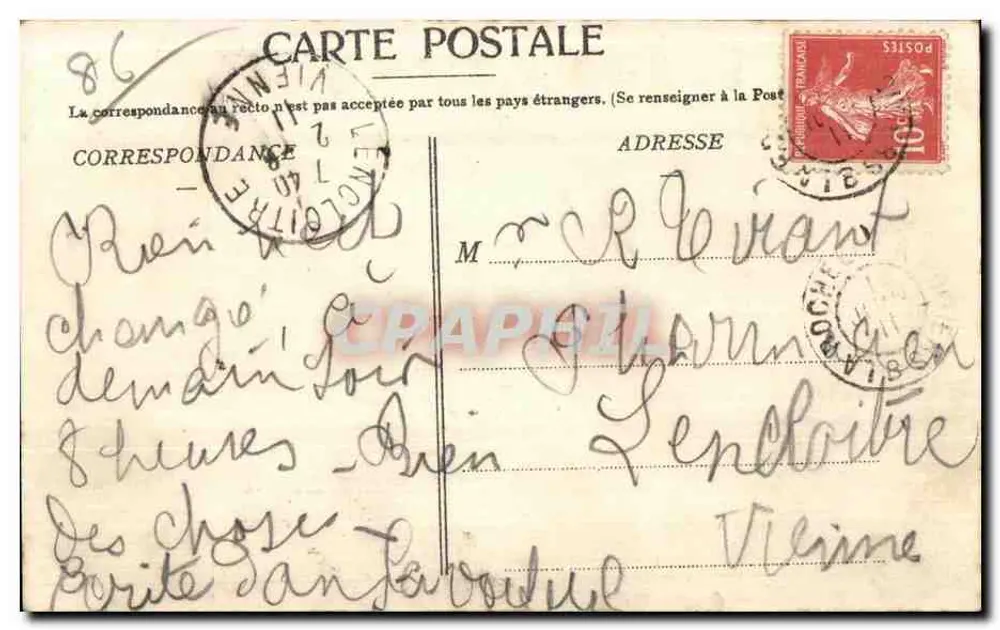 Poitiers — Hotel Gaillard, século XVI — Edição das Galeries Parisiennes, n°12 - Verso