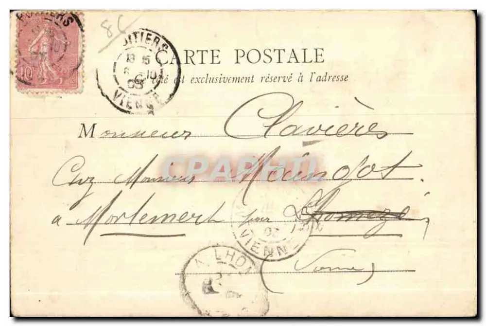 Tal des Clain — Straße von Paris zu den Felsen von Porteau — J. Robuchon, Foto in Poitiers — n°26 - Rückseite