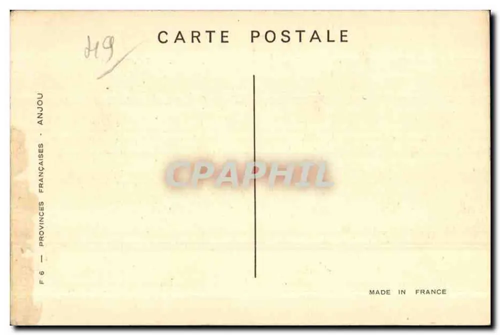 Mujer en traje tradicional de Anjou — Provincias francesas — editada por Carte Postale Anjou - Reverso