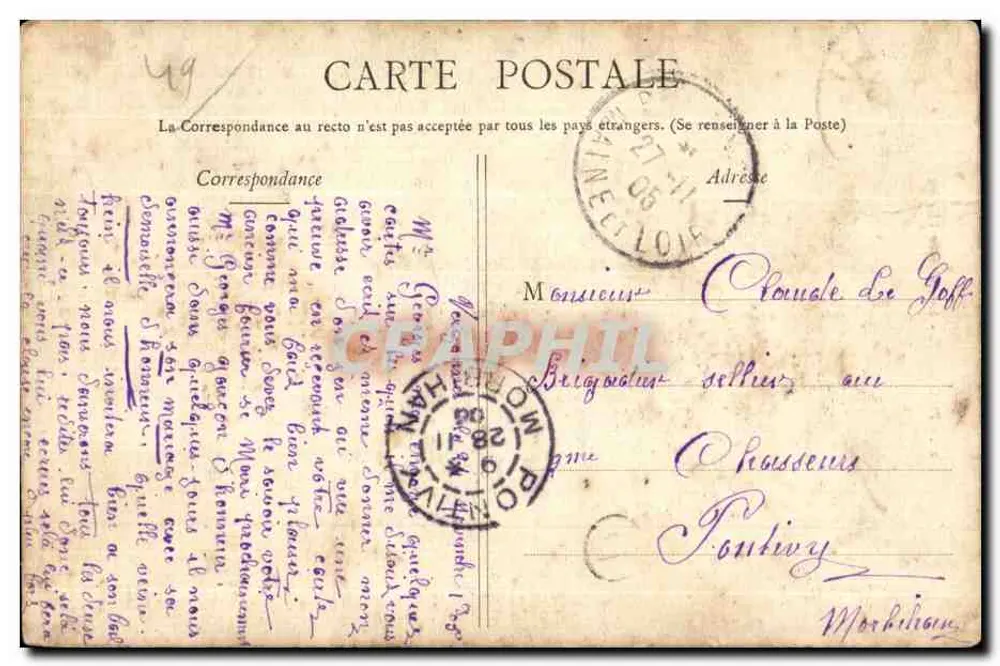 Pouancé — Interior da Igreja — editor Prouard, n°27 - Verso