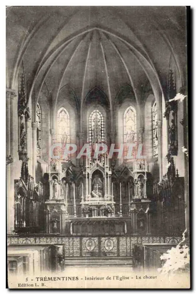 Trémentines — Intérieur de l'Église — Le chœur — Édition L. B. - Frente