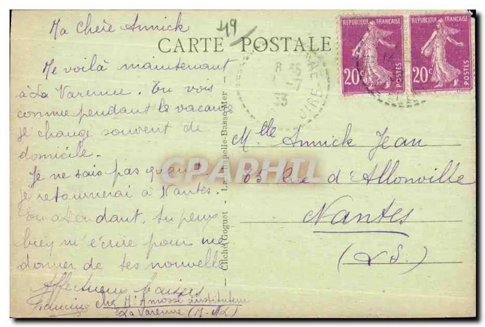 La Varenne (M.-et-L) - Ansicht von Clermont - Rückseite