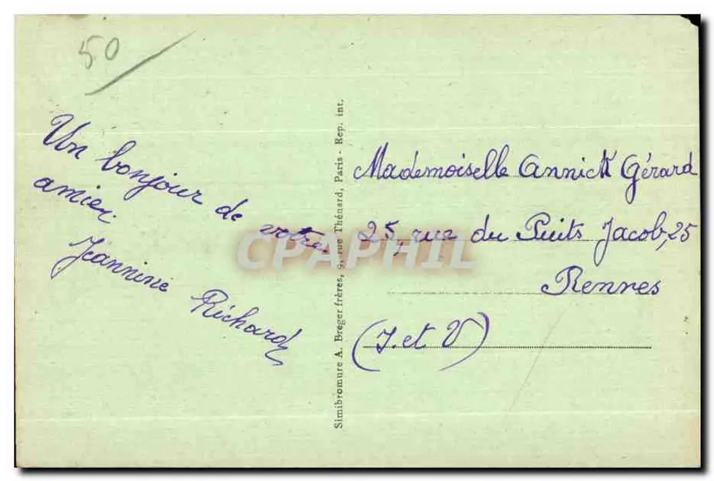 Avranches - Giardino delle Piante — Simibronure A. Breyger frères, Parigi - Verso