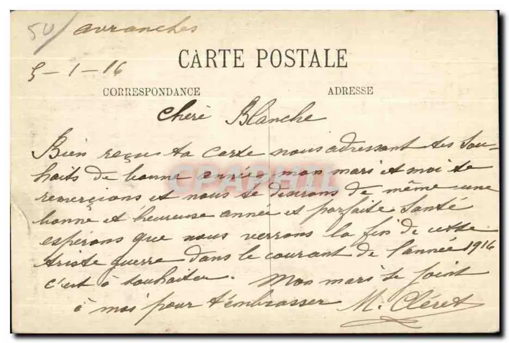 Avranches — Estabelecimento Instituto Nossa Senhora — LL - Verso