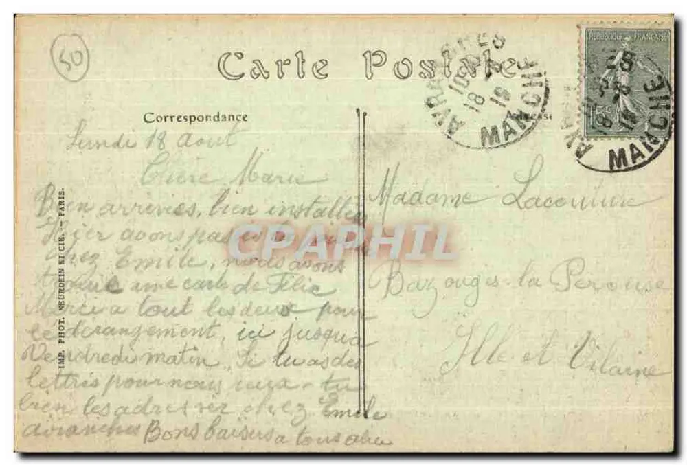 Avranches — O Palácio de Justiça — ND. Fot. - Verso