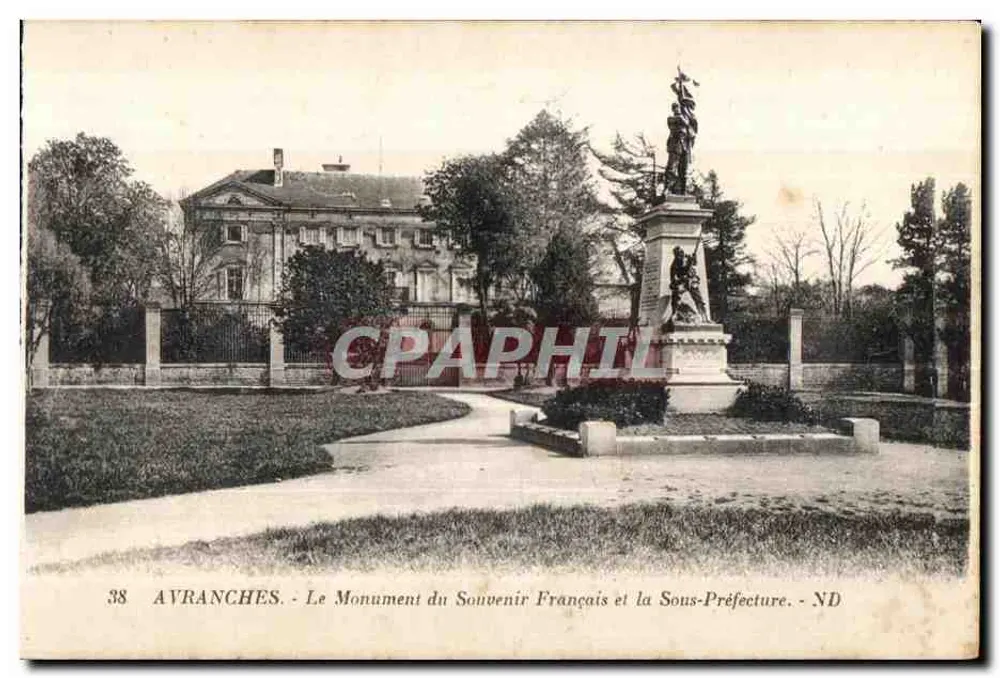 Avranches - Denkmal des französischen Gedenkens und das Untergeordnete Präfekturamt - ND - Vorderseite