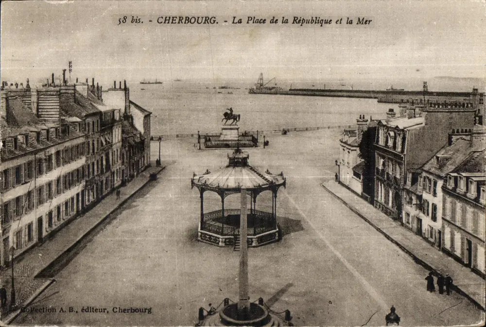 Cherbourg - Die Place de la République und das Meer — Sammlung A. B., Verlag, Cherbourg - Vorderseite