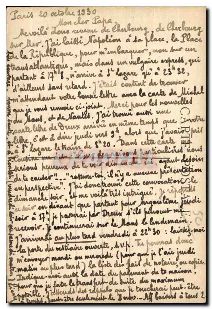 Cherbourg - Die Place de la République und das Meer — Sammlung A. B., Verlag, Cherbourg - Rückseite