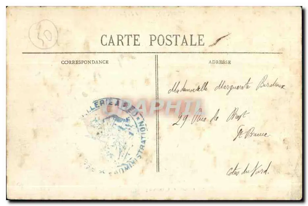 Cherbourg - Entrada do Jardim Público — Coleção P. B., Cherbourg - Verso