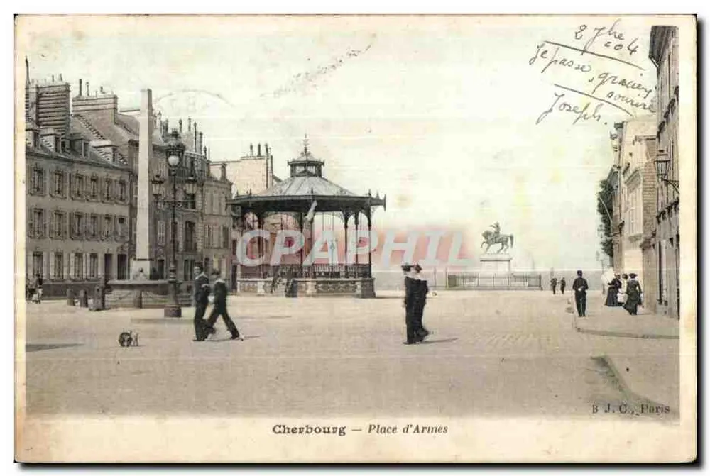 Cherbourg — Place d'Armes — B.J.C. Paris - Frente