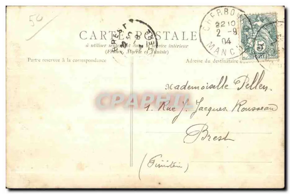 Cherbourg — Place d'Armes — B.J.C. Paris - Verso