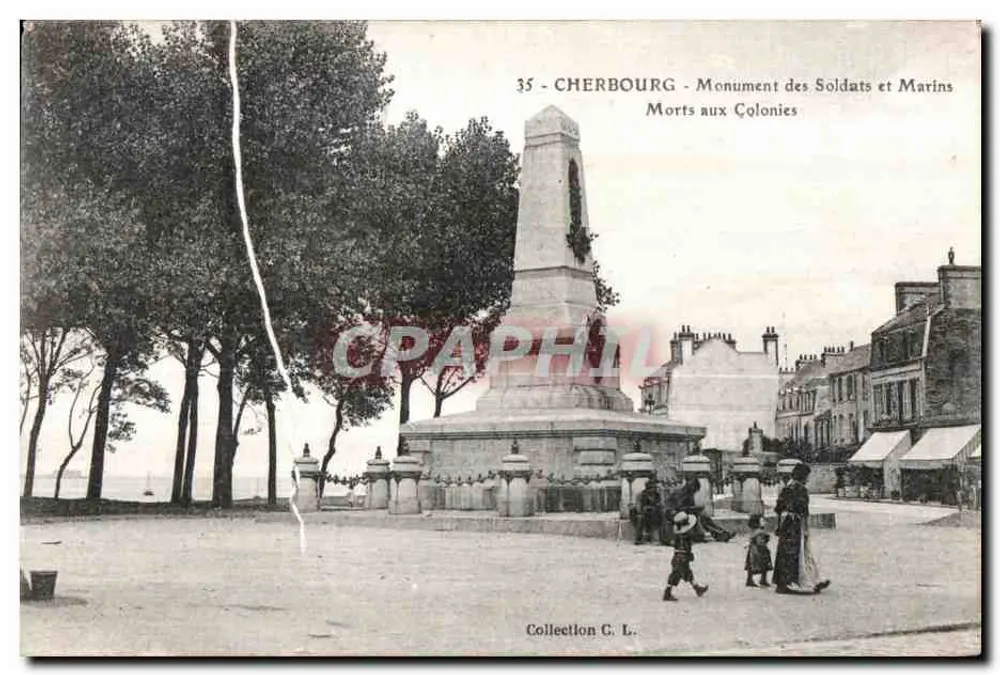 Cherbourg — Denkmal für Soldaten und Matrosen, die in den Kolonien gefallen sind — Verlag Collection C. L., n° 35 - Vorderseite