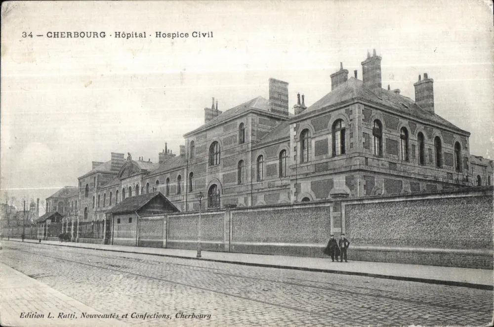 Cherbourg — Ziviler Hospiz-Krankenhaus — Edition L. Ratti, Neuheiten und Konfektionen, Cherbourg - Vorderseite