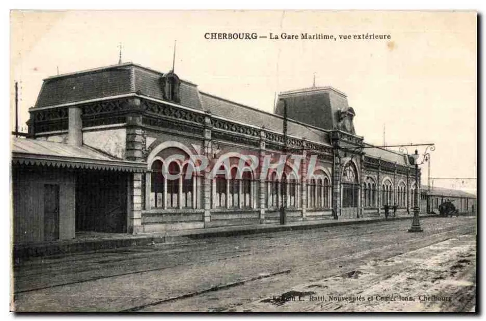 Cherbourg — Die Seebahnhof, äußere Ansicht — Edition L. Ratti, Neuheiten und Sammlungen, Cherbourg - Vorderseite