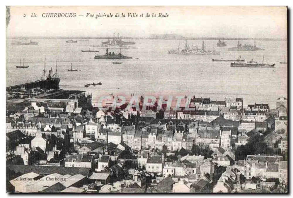Cherbourg — Allgemeine Ansicht der Stadt und des Hafens — Sammlung C., Cherbourg - Vorderseite