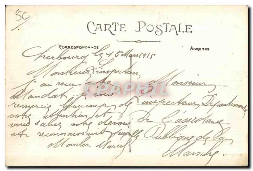 Cherbourg — Allgemeine Ansicht der Stadt und des Hafens — Sammlung C., Cherbourg - Rückseite