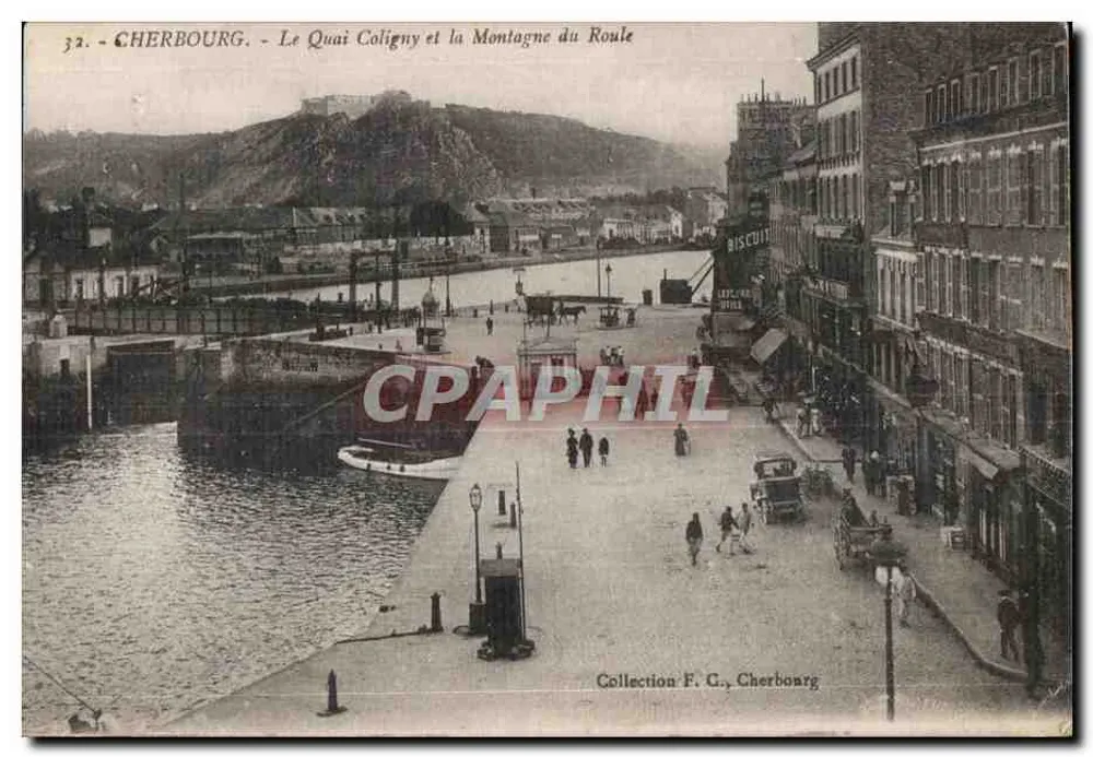 Cherbourg - Quai Coligny und Montagne du Roule — Sammlung F. G., Cherbourg - Vorderseite