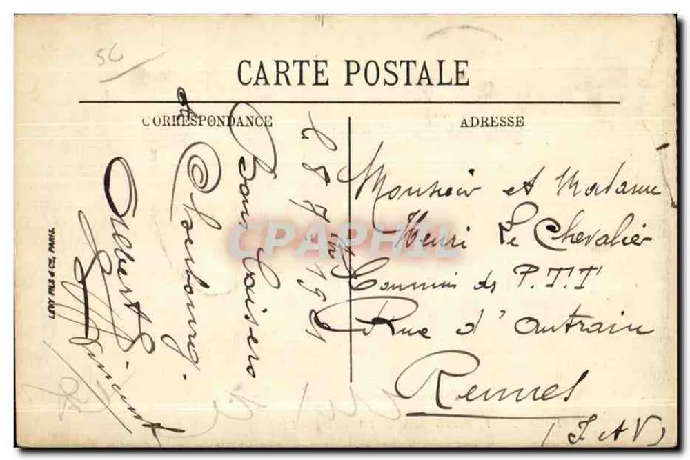 Cherbourg — Die Salutbatterie und der Hafen — LL. — Nr. 136 - Rückseite