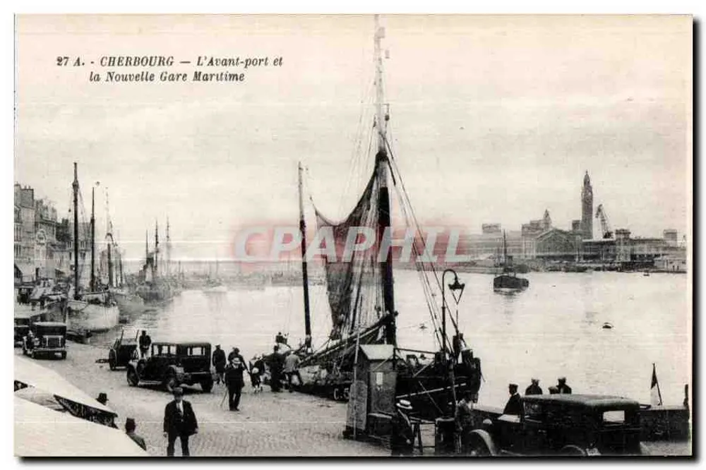 Cherbourg — L'Avant-port und die Neue Seehafenstation — A. Becquemin, Verlag Cherbourg - Vorderseite