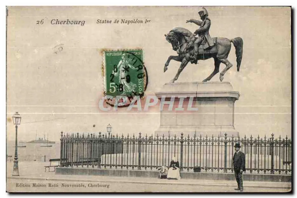 Cherbourg — Statue von Napoleon I — Edition Maison Ratti Nouveautés, Cherbourg - Vorderseite