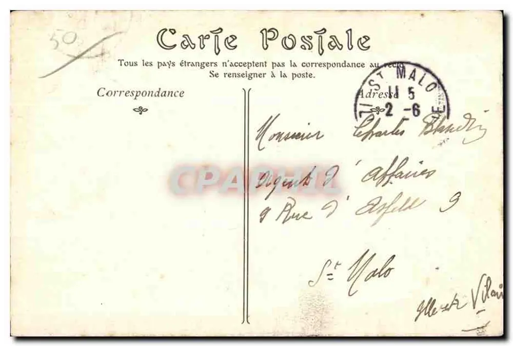 Cherbourg — Die Statue Napoleons I. und der Hafen — N.B. Phil. n°4 - Rückseite