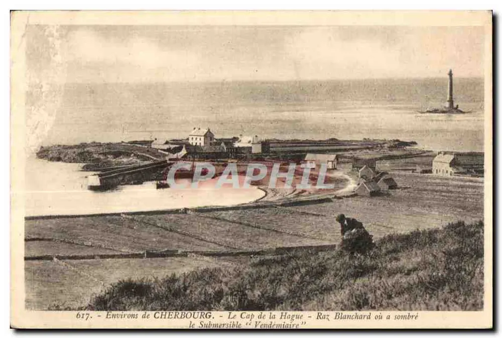 Umgebung Cherbourg — Der Cap de la Hague — Raz Blanchard, wo der U-Boot « Vendémiaire » unterging — Édit. Bacquequin Roussard - Vorderseite