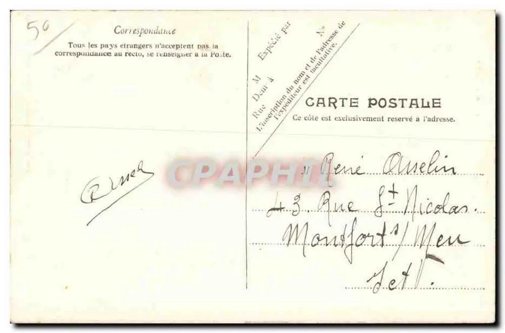 Cherbourg — Statue von Napoleon (Vorderansicht) — V. P. Paris Nr. 10 - Rückseite