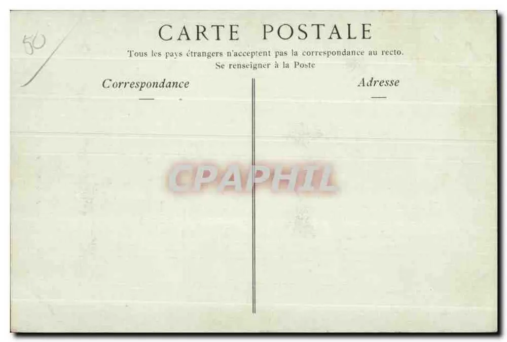Umgebung von Cherbourg — Schloss Pépinvast, Frontseite zum Rasen — Collections ND Phot - Rückseite