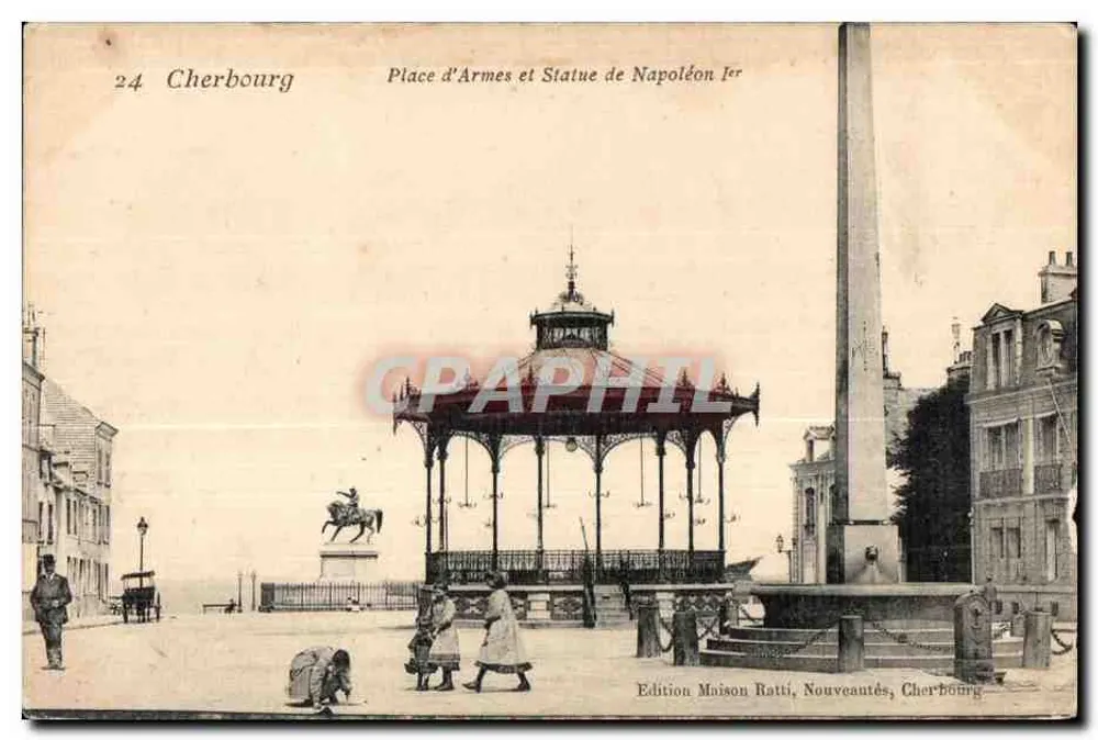 Cherbourg — Place d'Armes und Statue Napoleons I — Edition Maison Ratti, Nouveautés, Cherbourg - Vorderseite