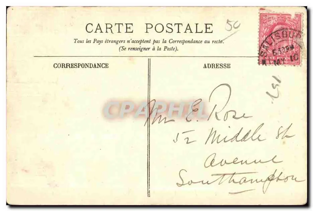 Cherbourg — O Farol da Ponte e a Baía — LL. N°14 - Verso