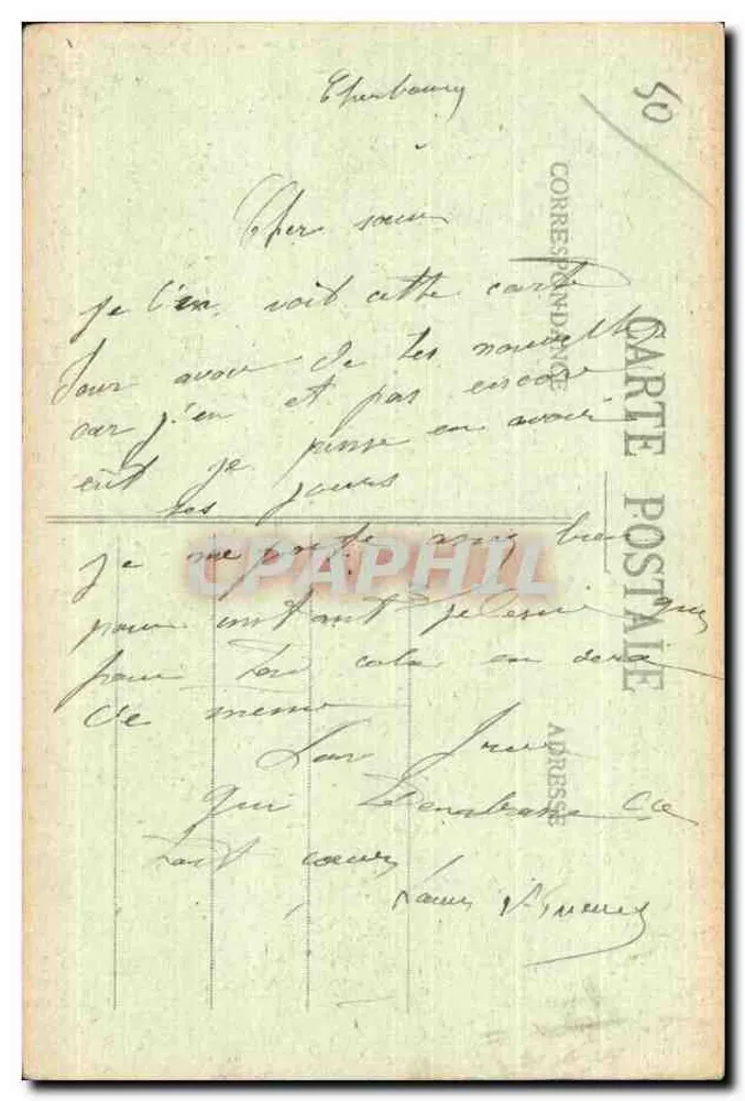 Cherbourg — Lembrete Cherbourg — Coleção F. C. - Verso