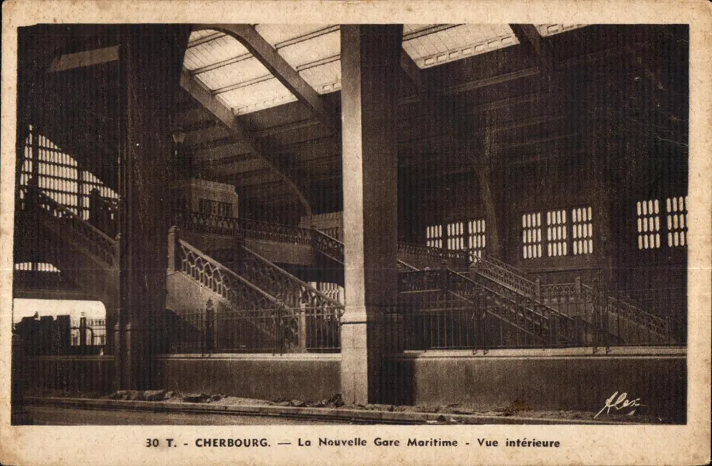 Cherbourg — Die Neue Seehafenstation — Innensicht — Alex, Verlag - Vorderseite