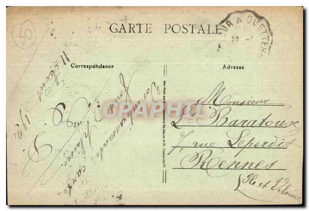Cherbourg — Igreja da Trindade — Edição L. Ratti, Novidades e Confecções, Cherbourg - Verso