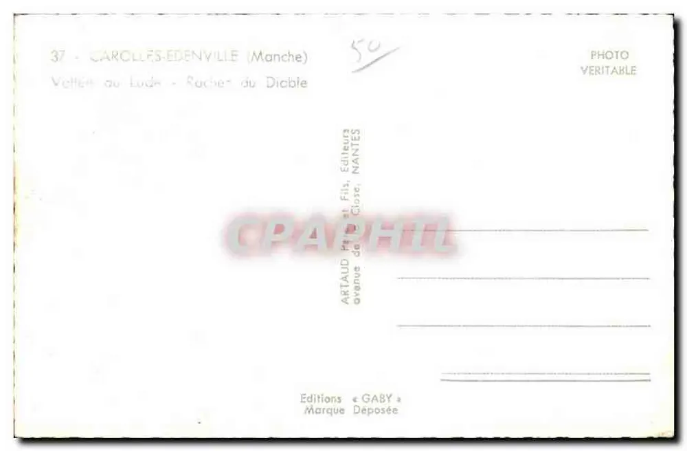 Rocher du Diable — Tal des Lude — Editions Gaby - Rückseite
