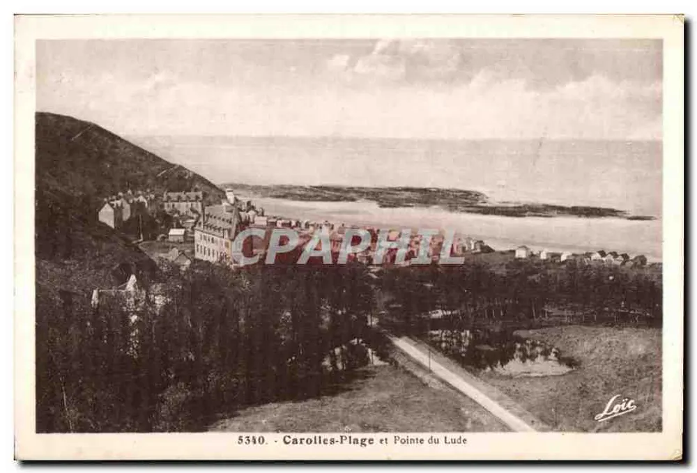 Carolles-Plage e Ponta do Lude — vista panorâmica — editor Loïc, n° 5340 - Frente