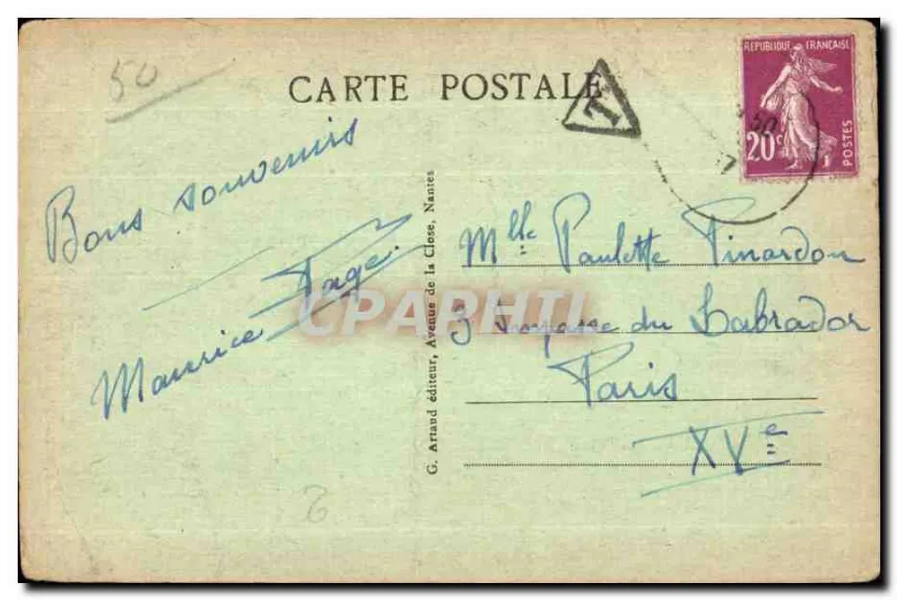 Der Crapeux-Brücke — Tal der Maler — Verlag G. Arnaud, Nantes - Rückseite