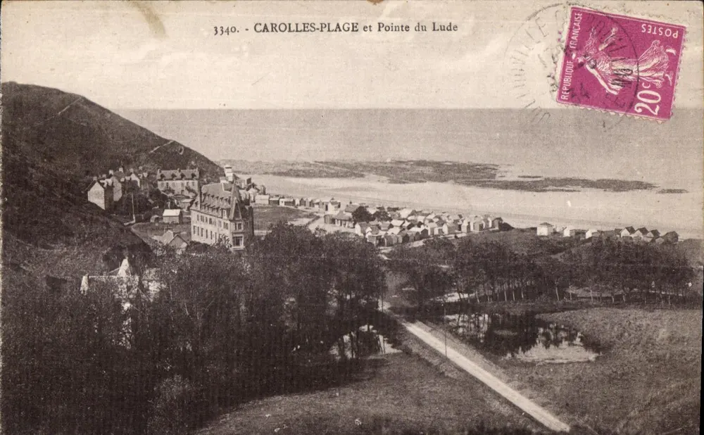 Carolles-Plage e Ponta do Lude — vista panorâmica — editor Laurent & Rennes, n° 3340 - Frente