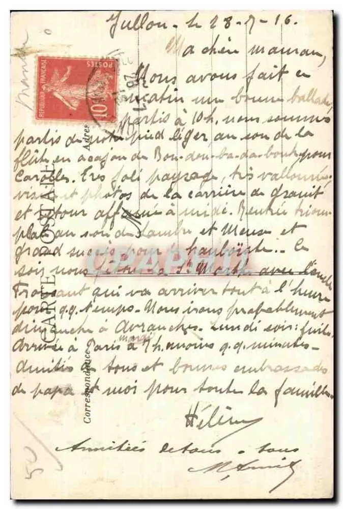 Carolles — Most Crapeux — Parisien de Juillet - Rewers