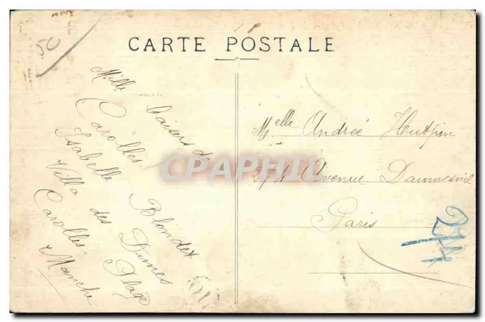Carolles — Allgemeiner Blick auf den Strand, vom Pignon-Butor aus — J. Puch, phot. - Rückseite