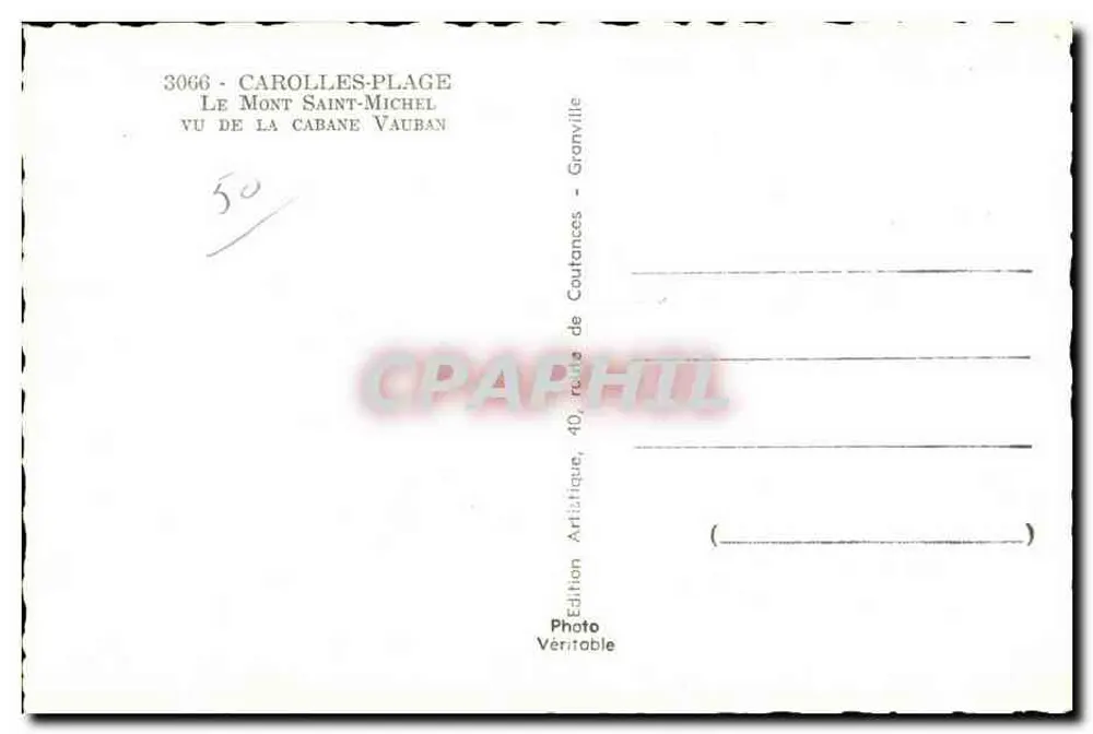 Mont Saint-Michel — von Vaubans Hütte aus gesehen — Edition Artistic, Granville - Rückseite