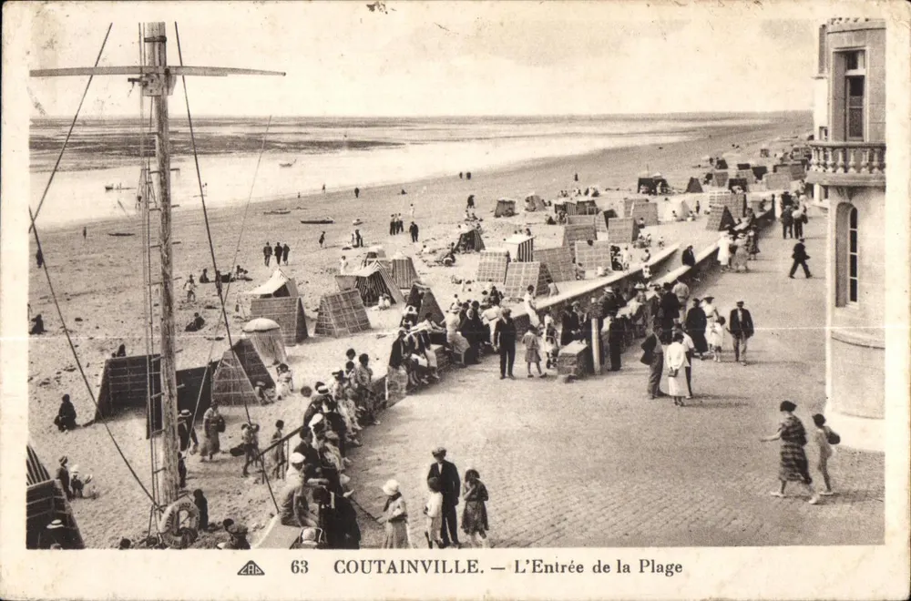 COUTAINVILLE — A Entrada da Praia — Editor Bilhete postal antigo - Frente