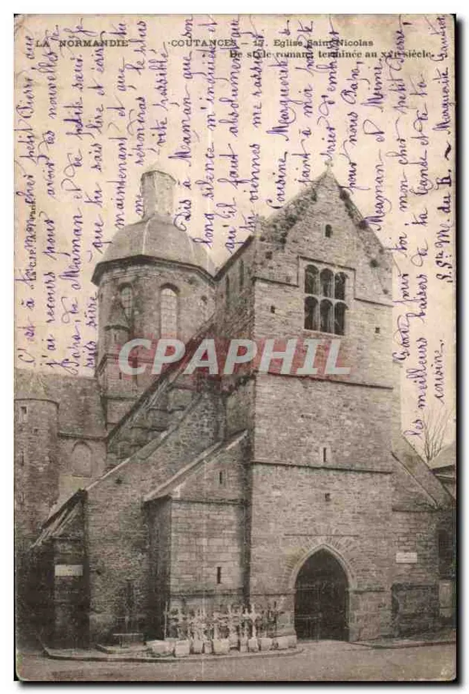 Coutances — Igreja de São Nicolau — editor desconhecido, número de série não visível - Frente