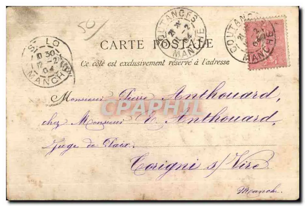 Coutances — Igreja de São Nicolau — editor desconhecido, número de série não visível - Verso