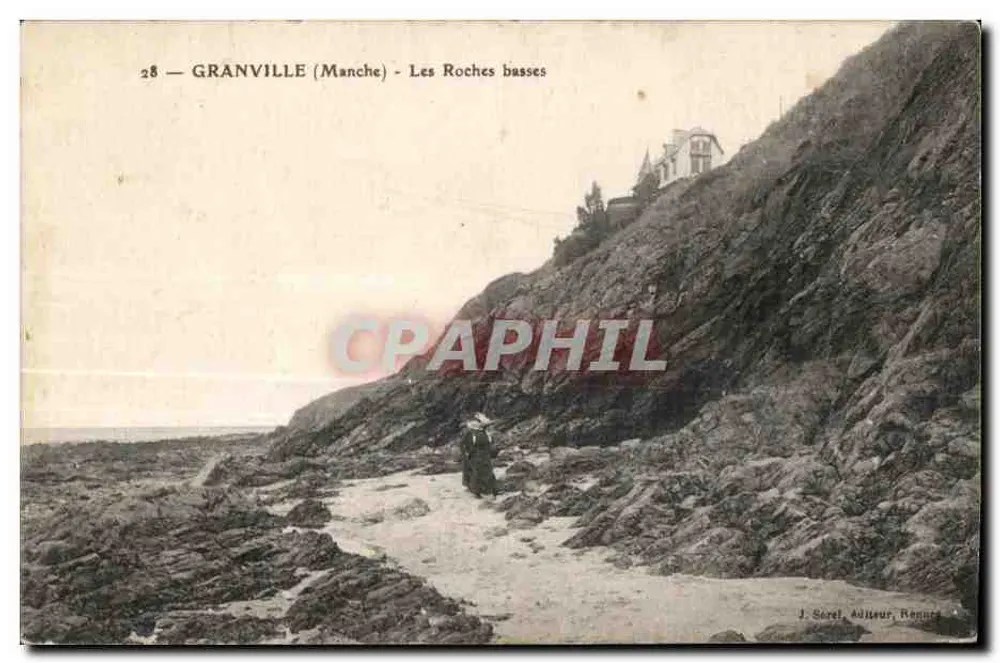 Granville (Manche) - Les Roches basses — J. Sorel, Adisseur, Rennes - Frente