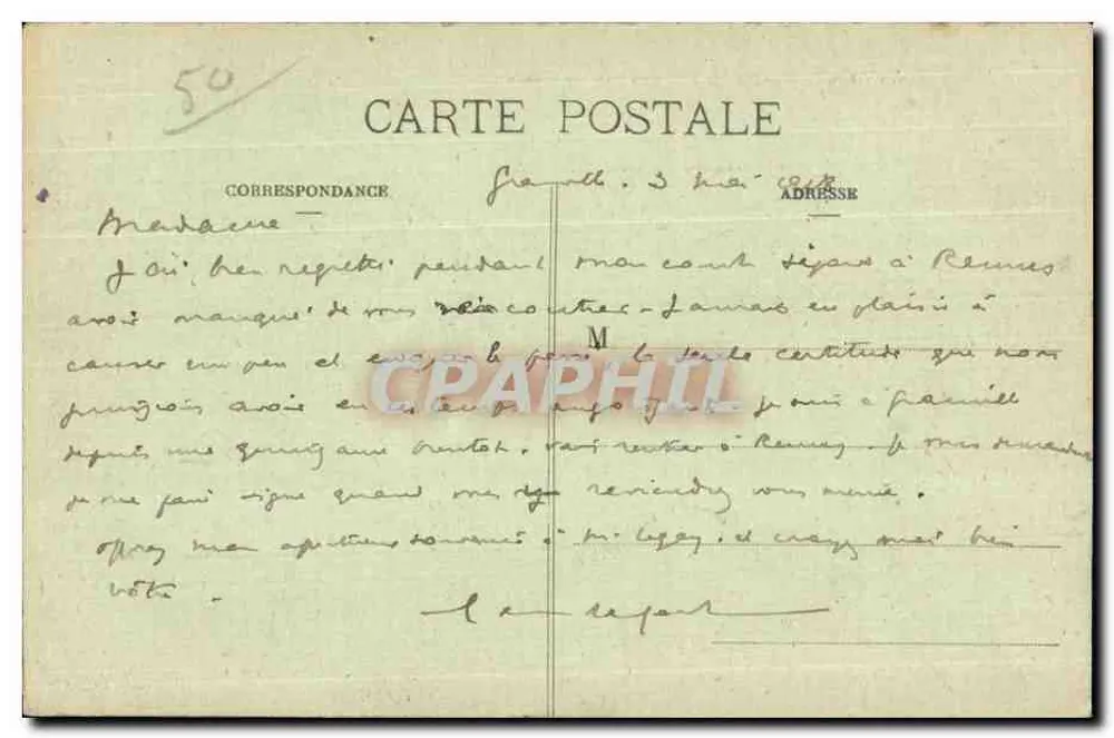 Granville (Manche) - Les Roches basses — J. Sorel, Adisseur, Rennes - Verso