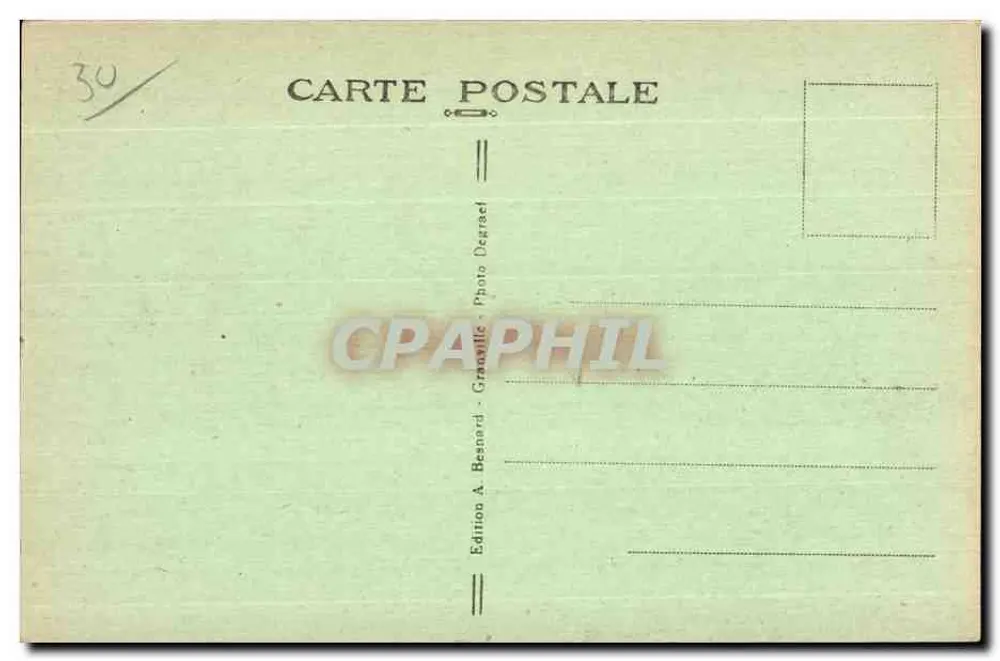 Granville — Vista do Mar — Edição A. Besnard, Foto Degraet - Verso