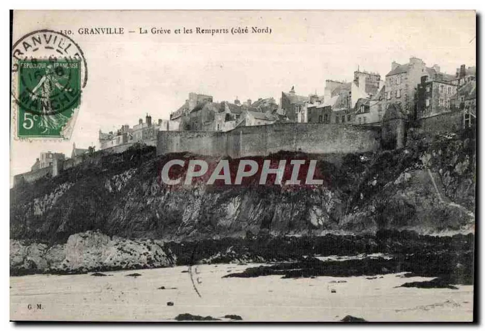 Granville — Die Strandpromenade und die Mauern (Nordseite) — G.M. - Vorderseite